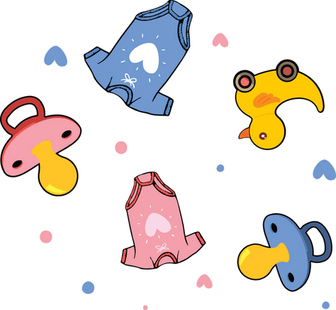 cute infant romper and pacifier pattern on transparent background - Download Free Stock Videos Pikwizard.com