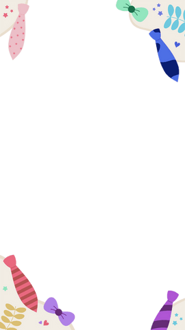 Transparent Frame with Colorful Neckties and Bows for Elegant Borders