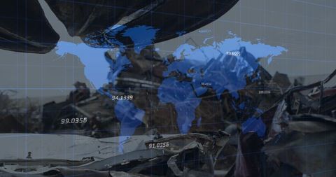 Global Business Network with Digital Map Overlay