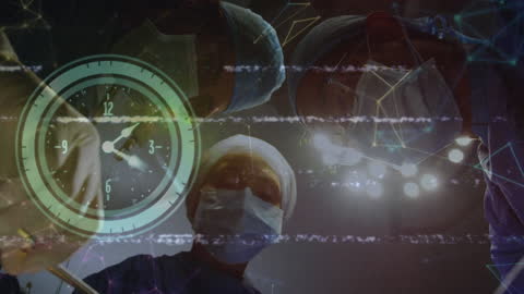 Digital Interface Animation with Clock and Surgeons