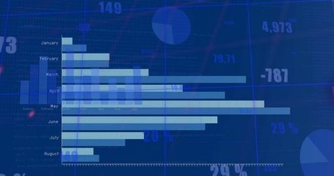 Innovative Digital Bar Chart Showing Monthly Insights on Tech Screen - Download Free Stock Images Pikwizard.com