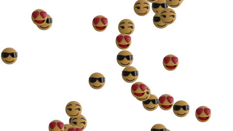 A Falling Social Media Emoji Icons Data Background