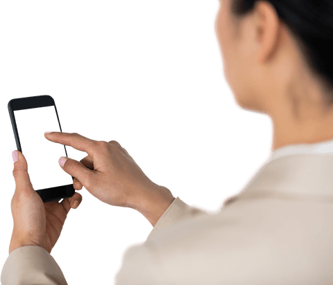Transparent Businesswoman Using Smartphone in Professional Setting - Download Free Stock Videos Pikwizard.com
