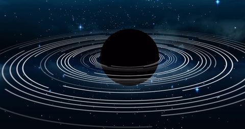 Mysterious Black Planet Against Starry Cosmic Background - Download Free Stock Images Pikwizard.com