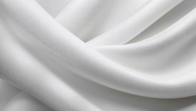 Smooth white satin draping with soft folds and gentle sheen for luxury textile design