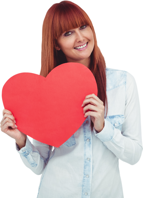 Smiling Woman Holding Large Red Heart Cutout for Transparent Background - Download Free Stock Videos Pikwizard.com