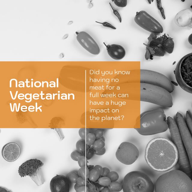 National Vegetarian Week Fruits and Vegetables Awareness Design - Download Free Stock Templates Pikwizard.com