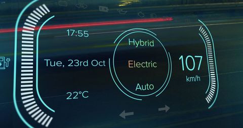 Futuristic Hybrid Connector Car Interface With Digital Display - Download Free Stock Images Pikwizard.com