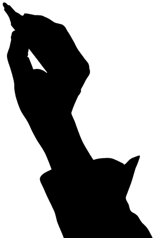 Hand holding marker illustration on transparent background