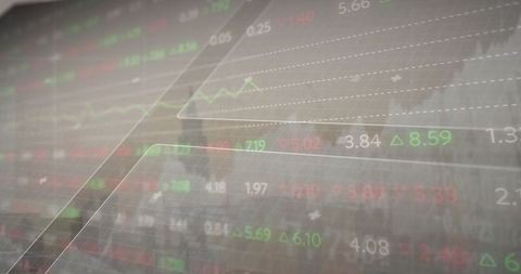 Digital Market Data Display with Trends and Arrows in Trading Office - Download Free Stock Images Pikwizard.com