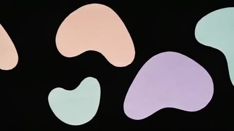 Abstract Pastel Blobs on Black Background Illustration