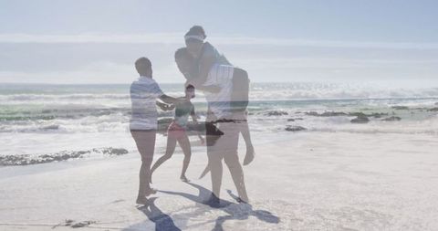 Joyful African American Couple Enjoying Beach Day Together