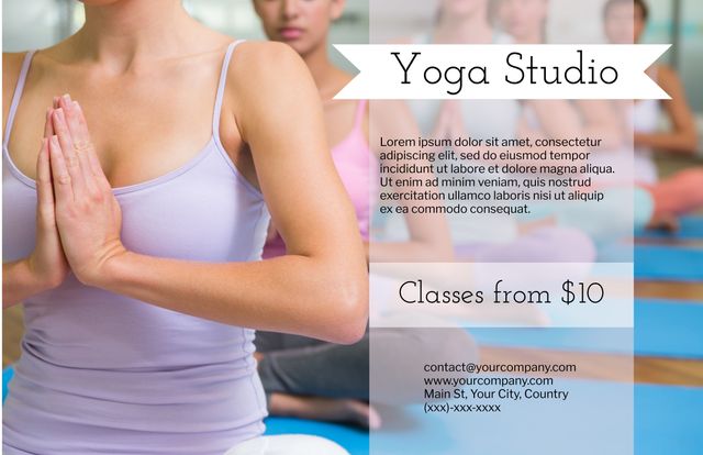 Serene Yoga Class Offering Affordable Sessions Starting From $10 - Download Free Stock Templates Pikwizard.com