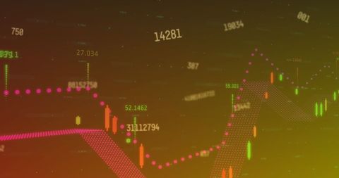 Dynamic Financial Data on Orange Background - Download Free Stock Images Pikwizard.com