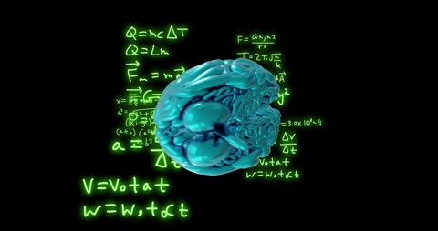 3D Animation of Brain with Scientific Formulas