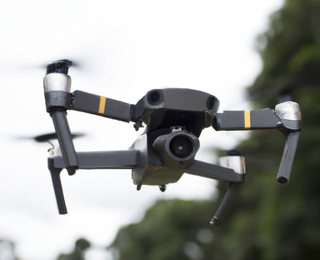 Modern Drone Flying Outdoors with Blurred Background - Download Free Stock Images Pikwizard.com