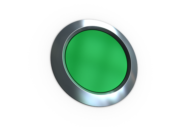 Green button with metallic frame on transparent background for digital interfaces - Download Free Stock Videos Pikwizard.com