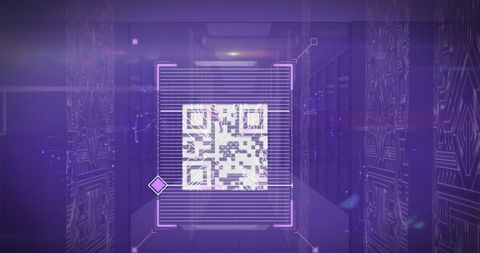 Futuristic QR Code and Digital Circuit Background - Download Free Stock Images Pikwizard.com