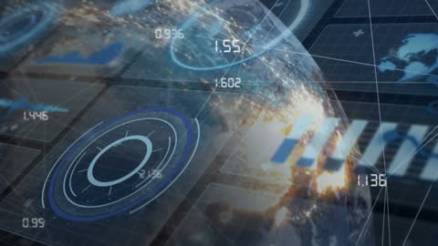 Digital Globe with Financial Data and Tech Interface