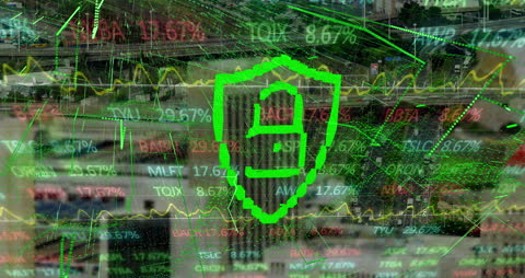 Digital Security and Stock Market Analysis Concept