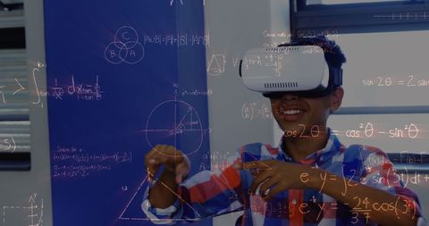 Schoolchild Using VR for Mathematical Immersion Learning Experience