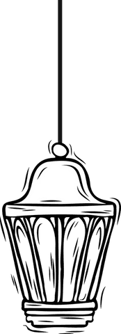 Vintage hanging lantern swinging illustration transparent background