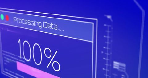Digital Processing Interface Showing Complete Data Load - Download Free Stock Images Pikwizard.com