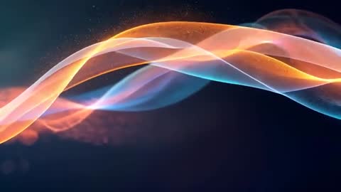 Vibrant Twisting Ribbons with Neon Particles in Dark Cosmos