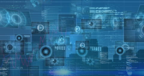 Futuristic Digital Interface with Data Graphics Overlay