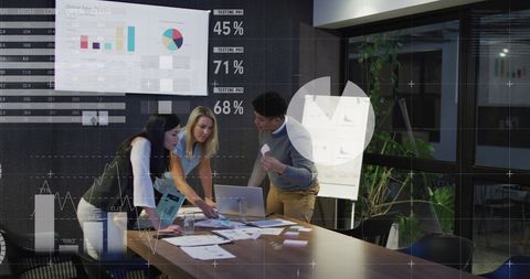 Team Analyzing Business Data in Modern Office Environment - Download Free Stock Images Pikwizard.com