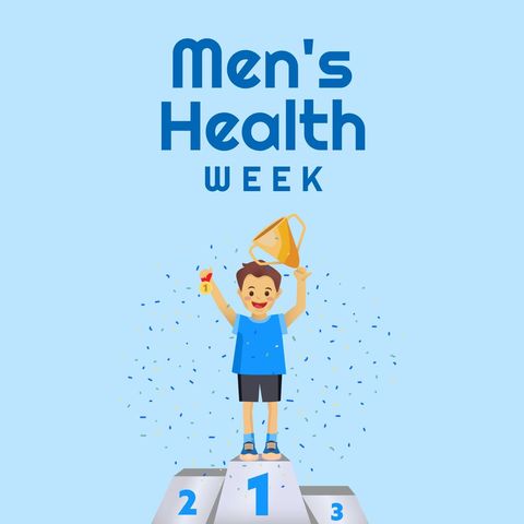 Men's health week podium celebration campaign banner