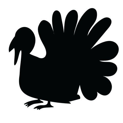 black silhouette of turkey bird on transparent background - Download Free Stock Videos Pikwizard.com