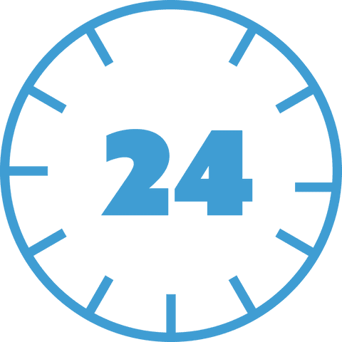 transparent clock icon with number 24 vector illustration - Download Free Stock Videos Pikwizard.com