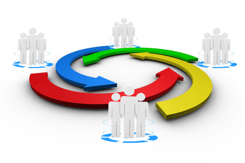 colorful arrows encircling people icons on transparent background - Download Free Stock Videos Pikwizard.com