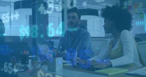 Modern Team Collaboration with Financial Data Overlay