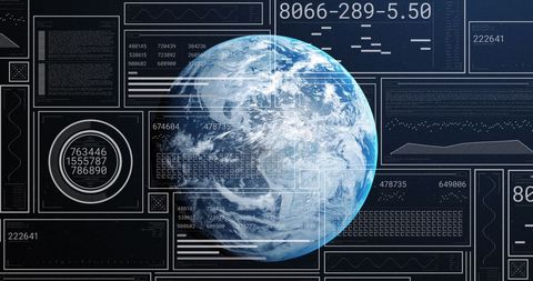 Global Data Processing and Cyber Security Interface - Download Free Stock Images Pikwizard.com