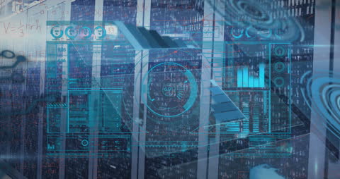 Abstract Digital Interface Overlaying Data Center