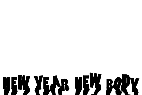 Motivational hands with new year, new body text on transparent background