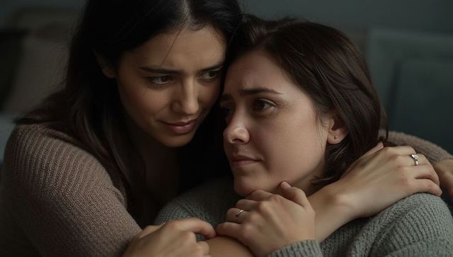 Close friends offering emotional support with empathy