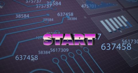 Start Text Amid Digital Data Flow on Gray Background - Download Free Stock Images Pikwizard.com