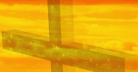 silhouette of christian cross against yellow sky - Download Free Stock Images Pikwizard.com