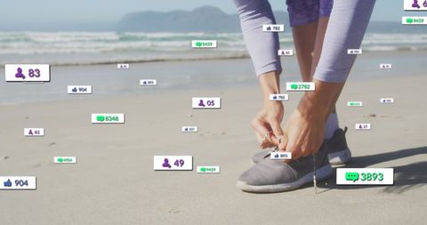 Social Media Connections Over Beach Activity