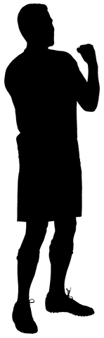 Silhouette of Man in Sport Position on Transparent Background