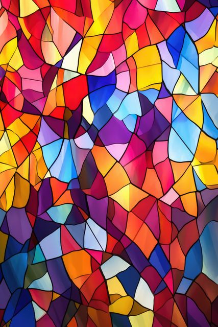 Vibrant Abstract Stained Glass Mosaic with Multicolored Geometric Patterns - Download Free Stock Images Pikwizard.com