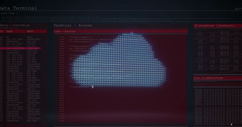 Digital Security Interface with Cloud and Encryption Displayed - Download Free Stock Images Pikwizard.com