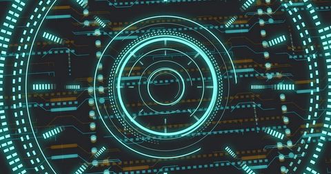 Circular Digital Interface with Data Processing Elements - Download Free Stock Images Pikwizard.com