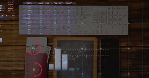 Digital Financial Analysis with Keyboard and Smartphone Overlay - Download Free Stock Images Pikwizard.com