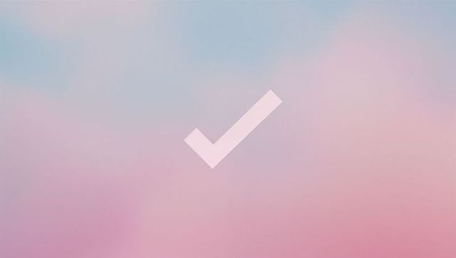 White checkmark on soft pastel gradient backdrop for digital concept