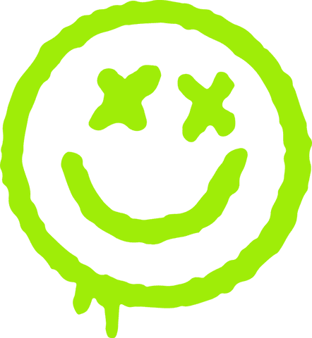 neon green graffiti smiley face on transparent background - Download Free Stock Videos Pikwizard.com