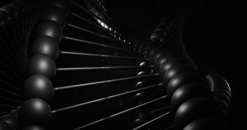 Futuristic 3d render of spinning dna strand